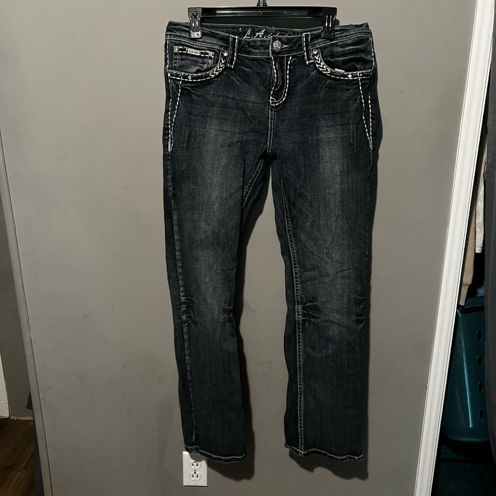LA idol boot cut jeans dark wash
